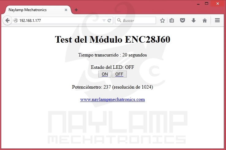 Servidor web con ENC28J60 y Arduino